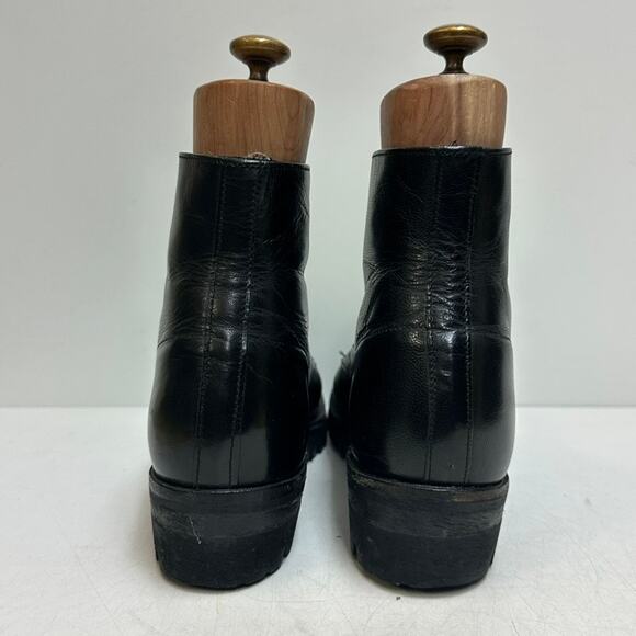 X FULLY RESOLED Stacy Adams Madison Cap Toe Service Boot Vibram Lug Sole 7 D main image 8
